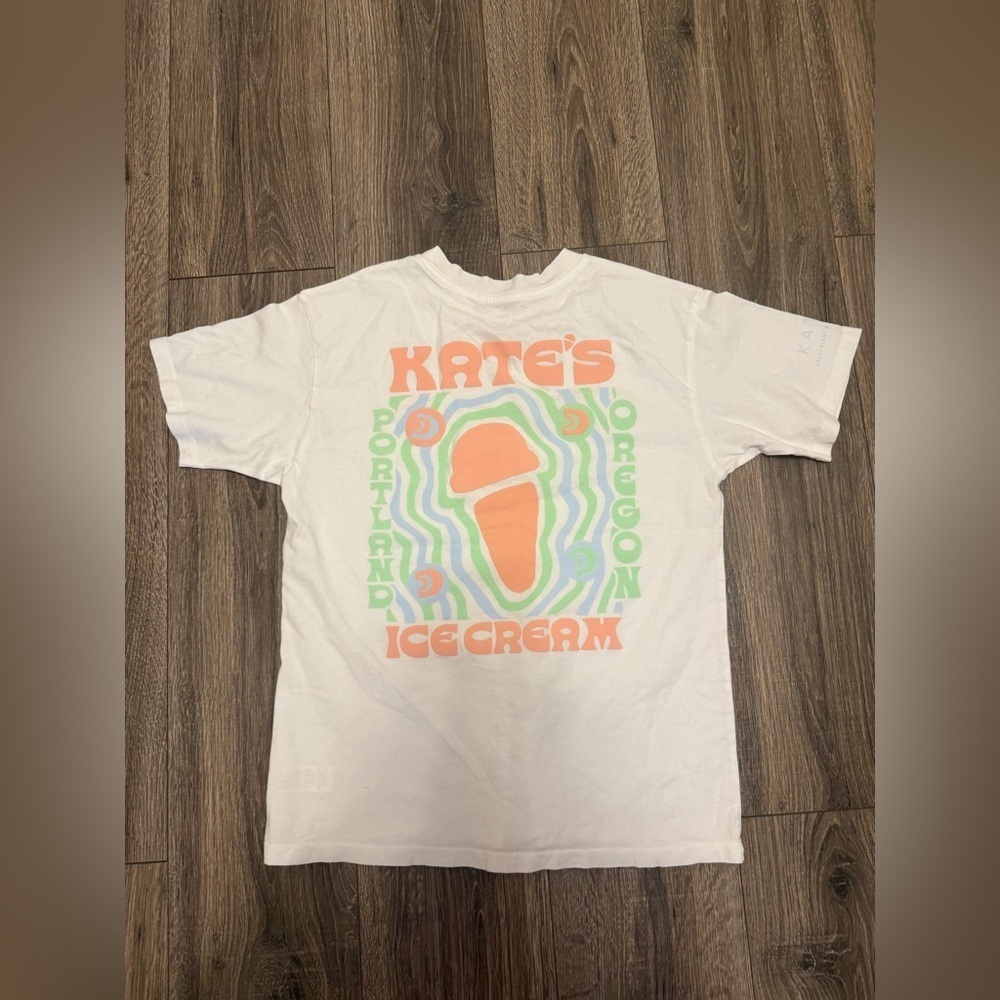 Daydreamer Kate’s Ice Cream Puff Print White T Shirt Size M